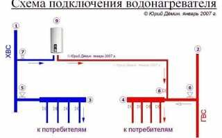 Схема подключения проточного водонагревателя